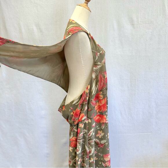 Coldwater Creek plus size open back bodice wrap floral print maxi dress size 22W - Picture 11 of 14